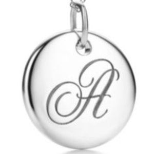 🌹NEW!!!  Tiffany Notes Alphabet-A -disc charm pendant. Gift.